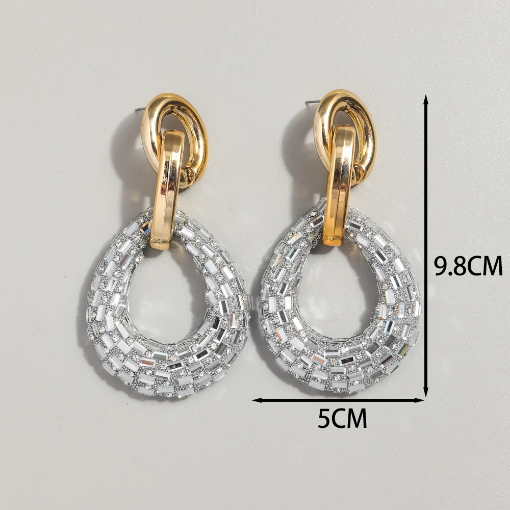 FishSheep Statement Geometric Acrylic Crystal Big Dangle Earring for Women Large Irregular Drop Earrings Party Jewelry Gift