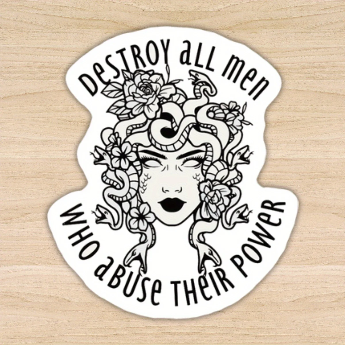 4 TEILE/SATZ Holografisches Medusa-Aufkleber-Set – wasserfeste Vinyl-Aufkleber für Gepäck, Tablet-Hüllen und Helme |   Feministische Kunstbegeisterte