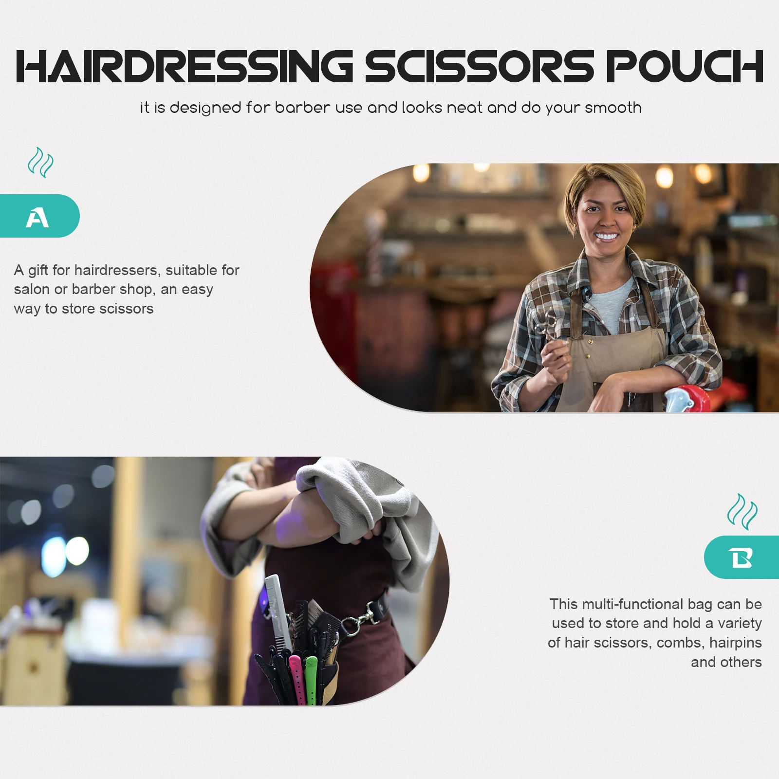 

Barber Scissors Bag Transparent PVC Waist Pack Hairdressing Scissor Pouch Portable Storage Tool Organizer Scissor Case