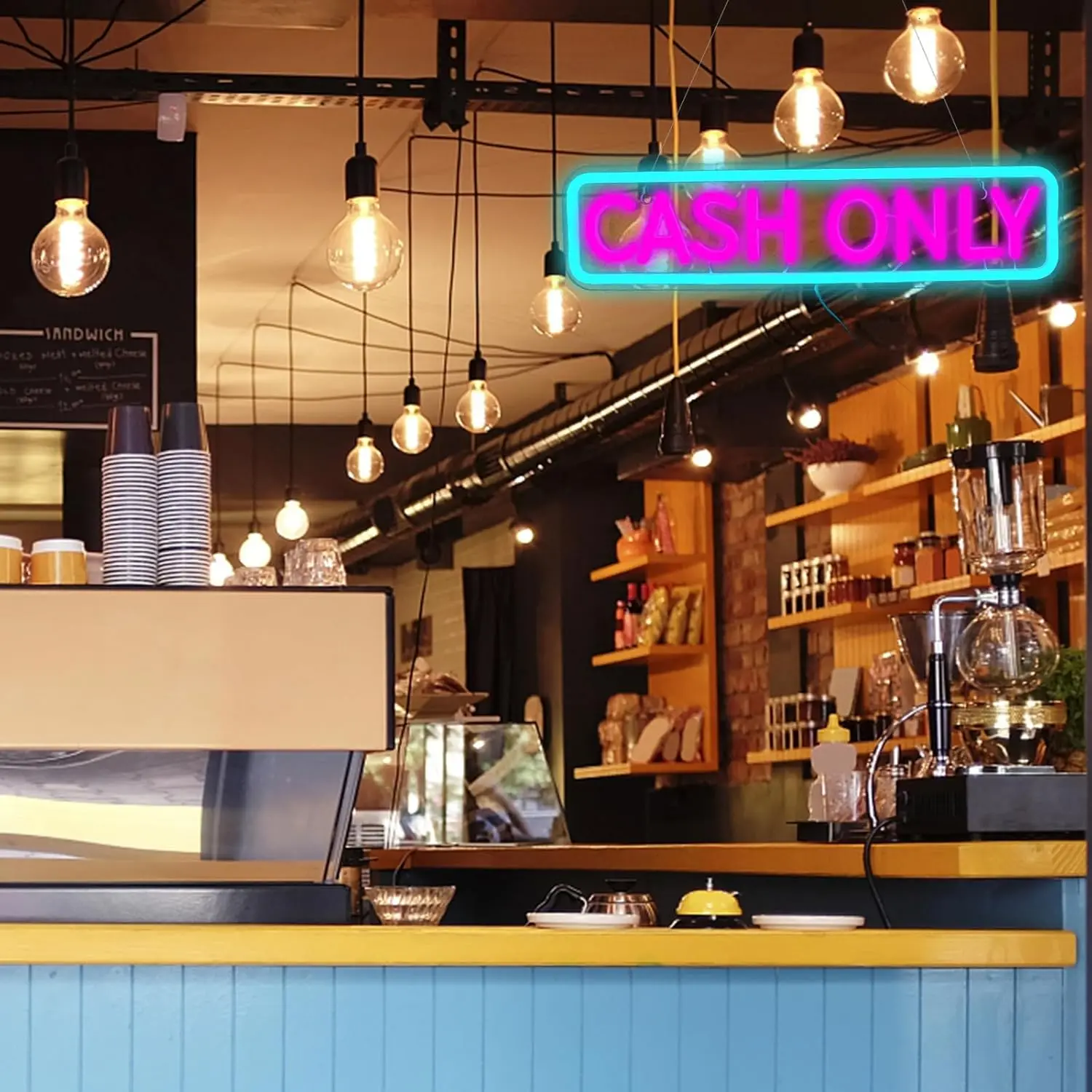 علامة ضوء نيون ليد للأعمال التجارية ، نقد فقط ، ديكورات أبواب ، متجر ، فندق ، مول ، سوبر ماركت ، ديكور منزلي ، هدية