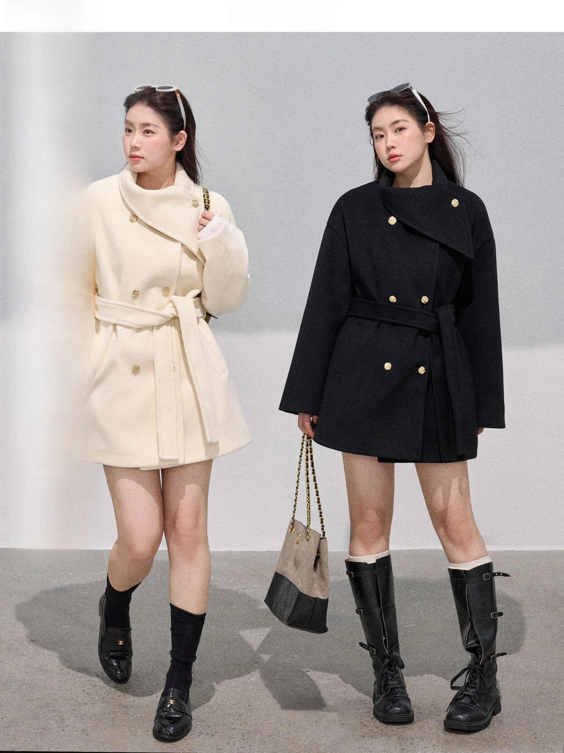 

Пальто JULULOOK большого размера с воротником-шарфом, средней длины, с поясом, шерстяное, для полных женщин, для повседневной носки, с длинными рукавами