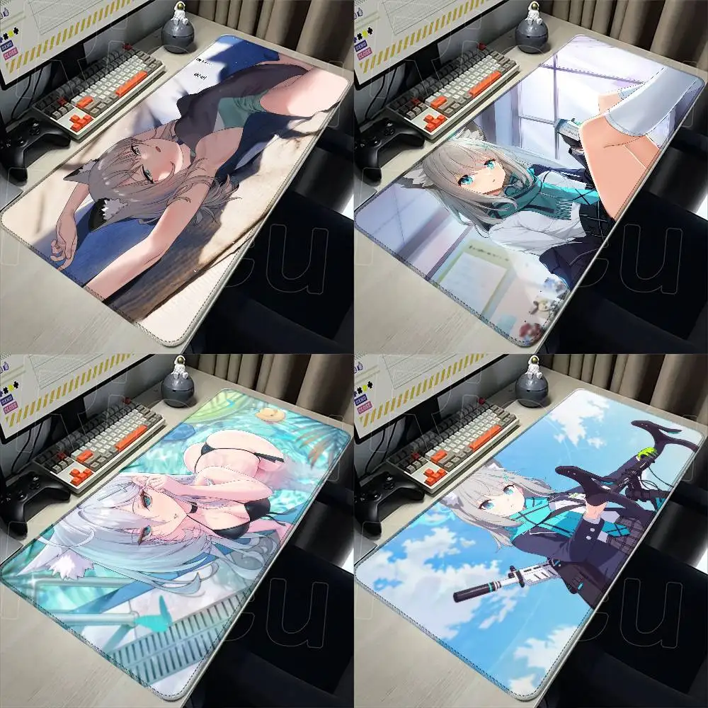Blue Archive Sunaookami Shiroko Mouse Pad Rubber Thicken Overlock Gaming Table Mat Office Computer Keyboard Pad PC Mousepad