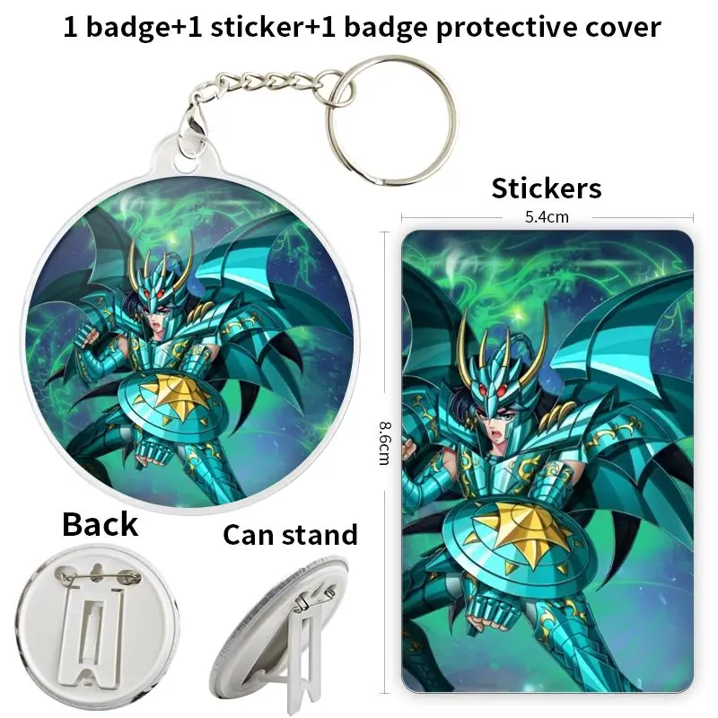 Dragon Shiryu Anime Character Game Soft Button Badge Brooch anchor Peripherals PinFashion Tinplate Chest tag Clothes