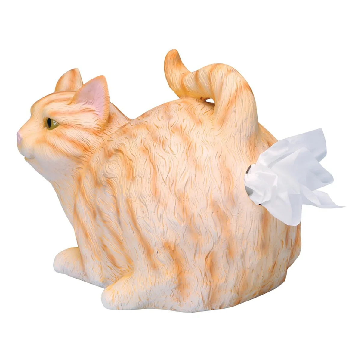 Porte-mouchoirs bout de chat, boîte à mouchoirs carrée chat tigré orange, couvercle, accessoires chauds mignons, distributeur de mouchoirs en résine