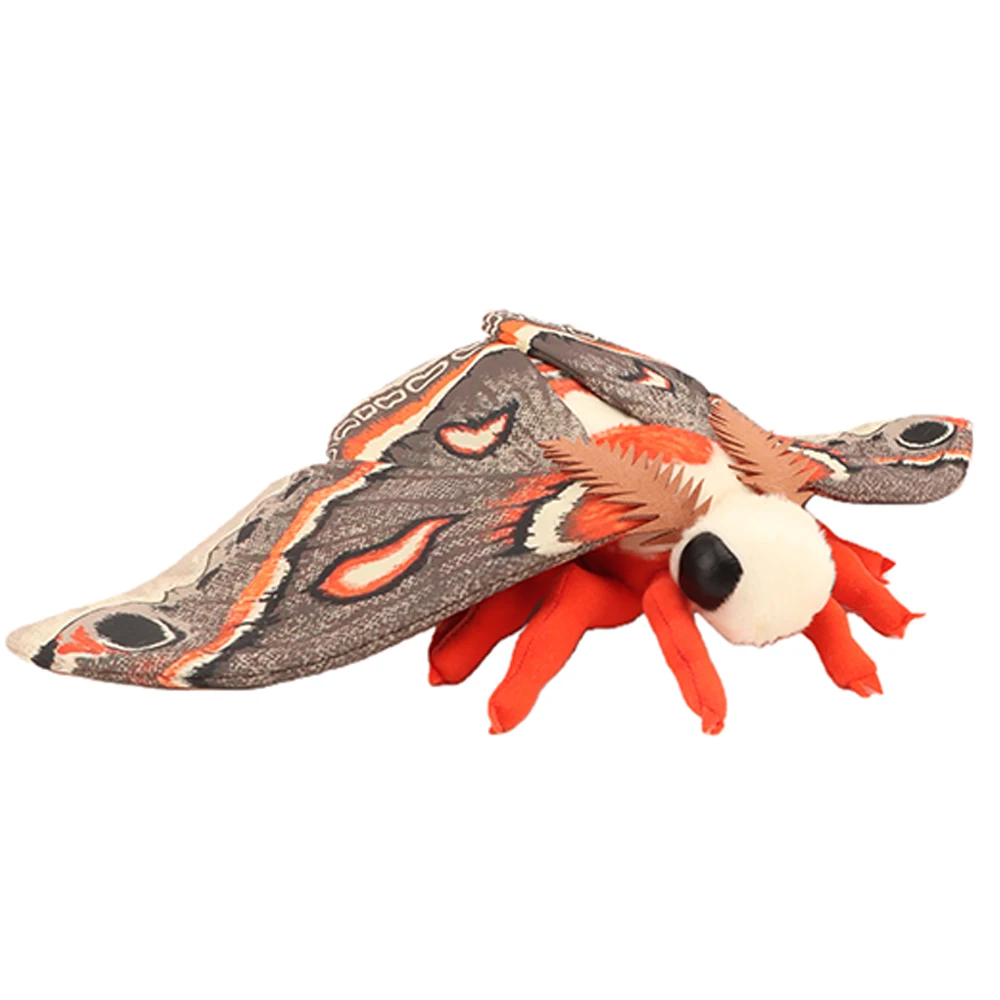 25cm Cute Insect Silkworm Moth Plush Toy Hyalophora Cecropia Moth Plushie Insect Lifelike Cecropia Moth Stuffed Animal Kids Toys