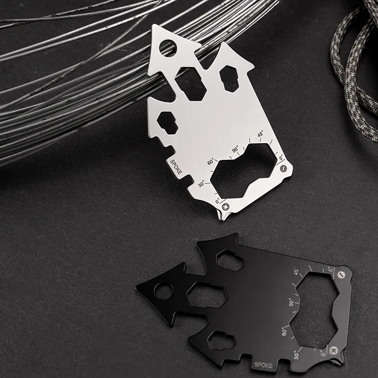 1PC Creative Multi-function Keychain Stainless Steel EDC Tool Card Outdoor Home Corkscrew Emergency Wrench