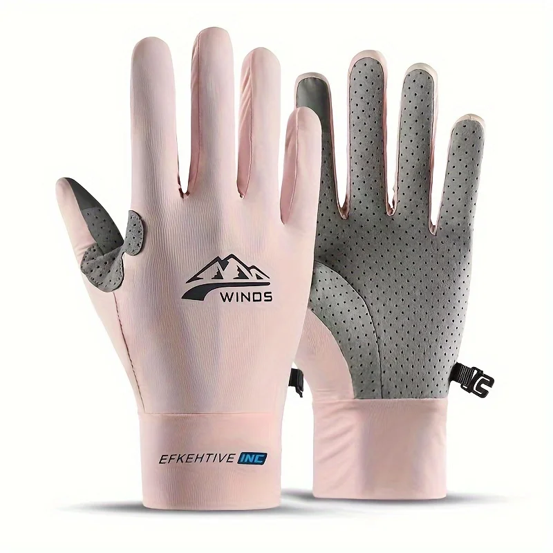 Gants de protection solaire, gants de pêche pour hommes et femmes, gants d'équitation sur glace fins et respirants entièrement assortis, gants adhésifs d'été