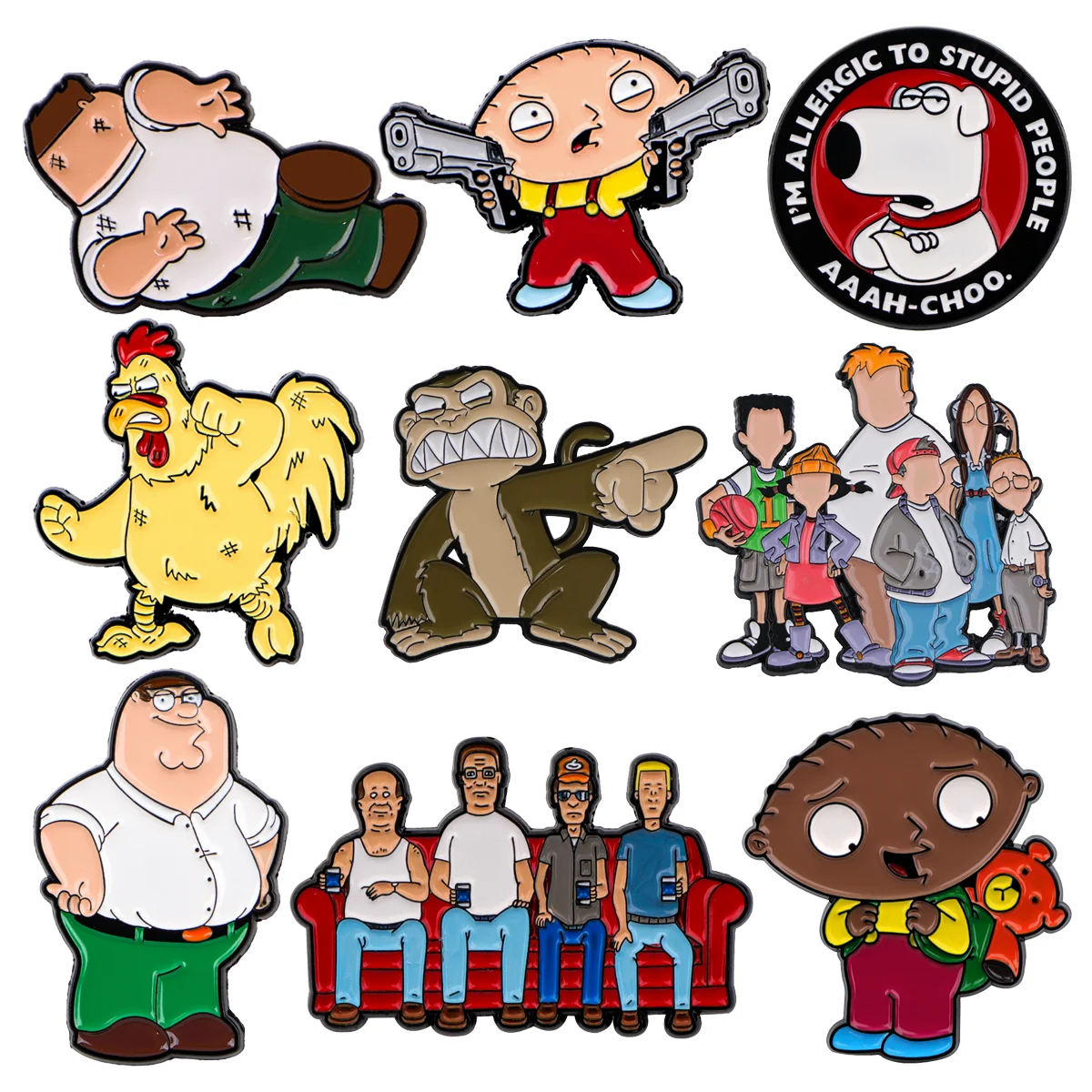 

Mix 9pcs/set Jocular Family Enamel Pin Comedy Brooches For Lapel Pin Badge on Backpack Costume Accessories Fashion Jewelry Gifts