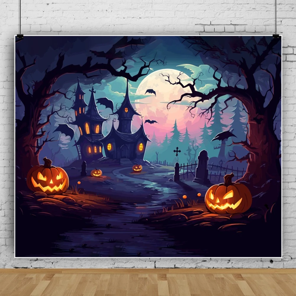 Decoração de Halloween Jack-on-Lantern Adereços, Foto Backdrop, Fundo para Fotografia, Suprimentos de Palco, Banner Photoshoot Party