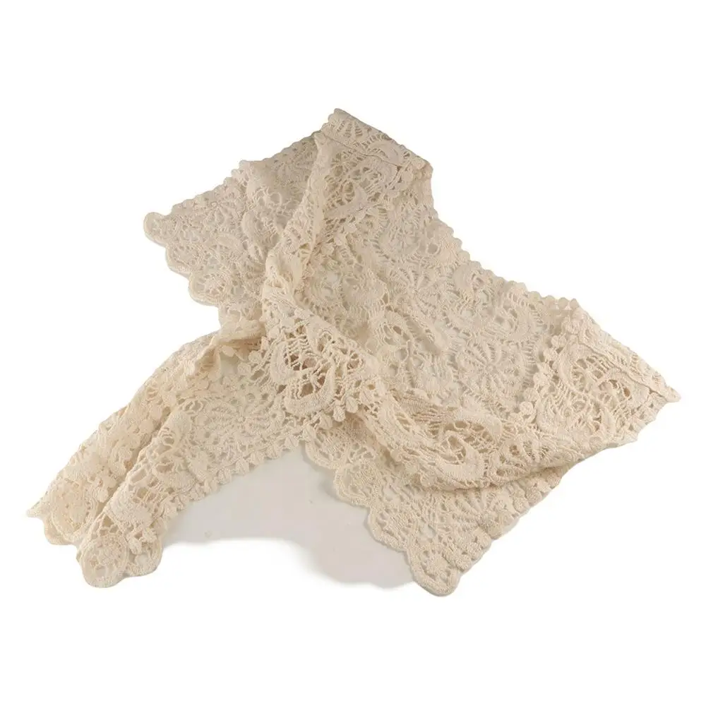 بلون نصف قميص التفاف للنساء زهرة الإناث وشاح شال محبوك بلوزة الكتفين وهمية طوق الأوشحة الكورية نمط #2