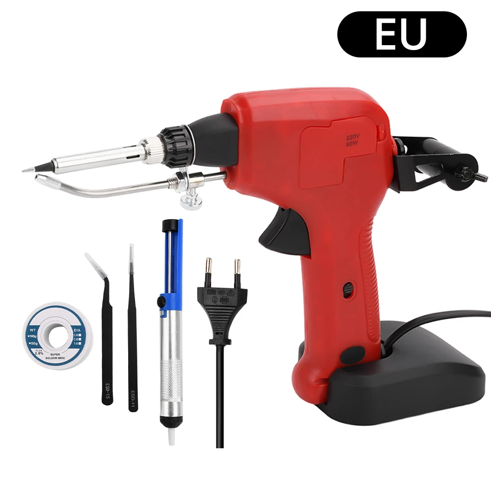 AC 110V 220V 80W Soldering Iron Gun 230-400C Adjustable Temperature Automatic Send Tin Gun Repair DIY Tool