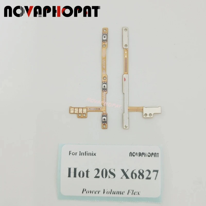 Novaphopat For Infinix Hot 20S X6827 Power On Off Volume Up Down Ribbon Power Button Flex Cable Ribbon