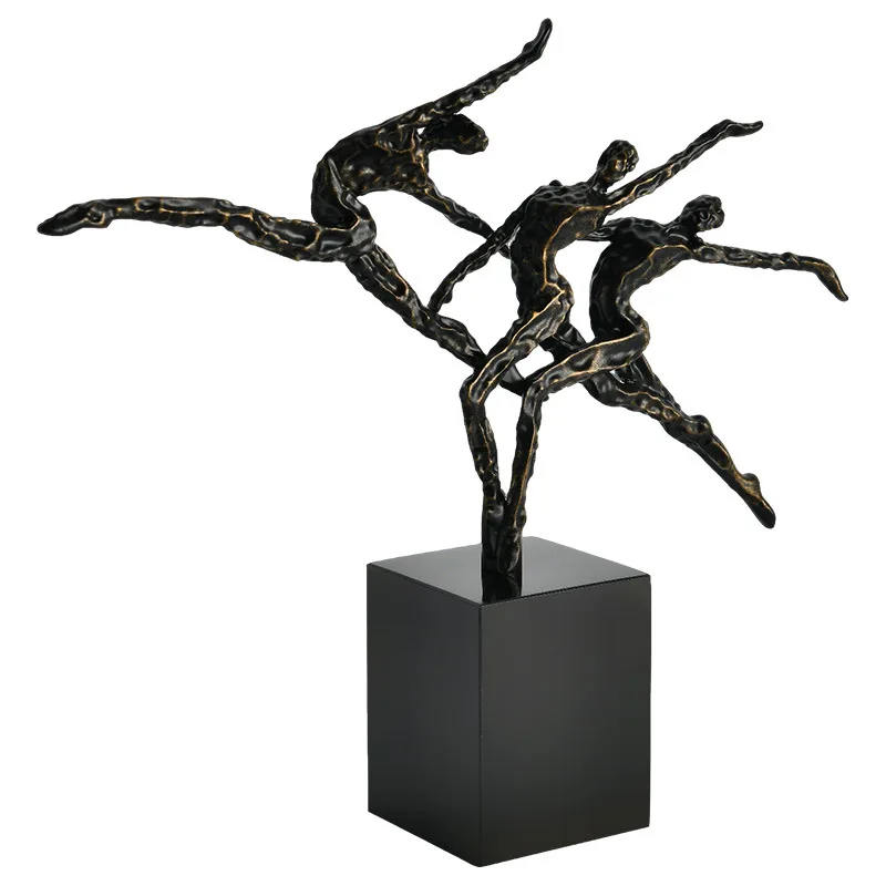 

Geometric cast iron gymnastics figure sculpture ornament home decoration