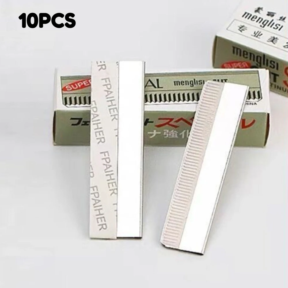 

10Pcs/Box Stainless Steel Razor Blades for Eyebrow Trimming Knife Long Rectangle Safety Men Manual Shaving Blade Household