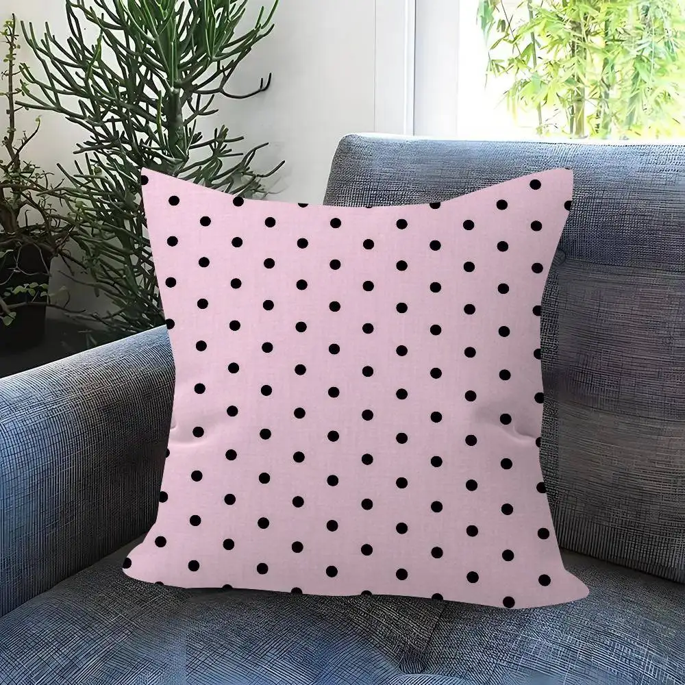 Modischer Polka-Dot-Figurenkissenbezug, Dekorativer Kissenbezug für Feiertage – Detail 7