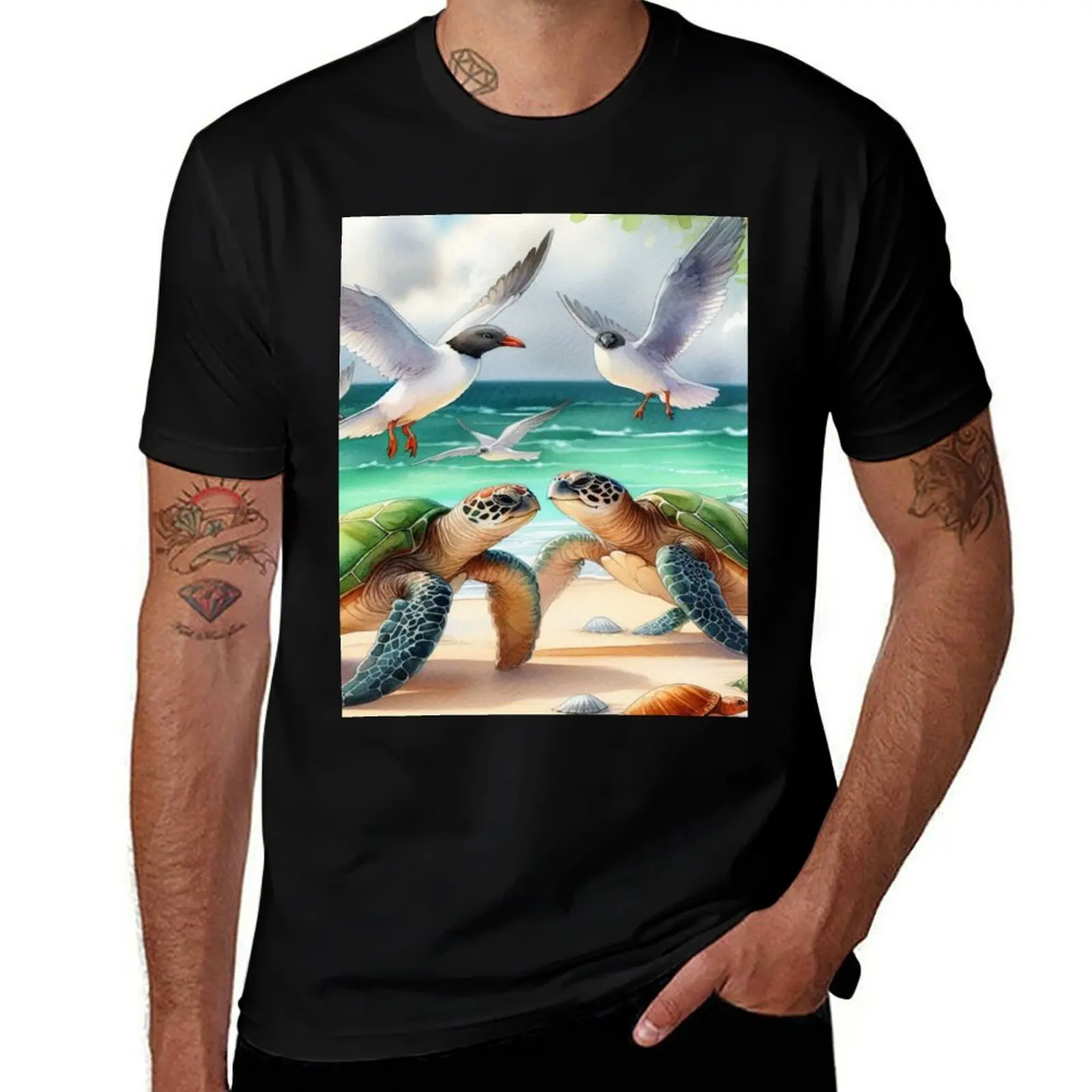 

Romantic Turtle Love – Dolled-up turtle romance. Turtles show true affection! T-Shirt Anime t-shirt shirts men graphic
