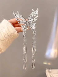 1 Pcs Butterfly Tassel Hair Claw Clips for Women and Girls Back of The Head,Big Metal Shark Clip Accessories