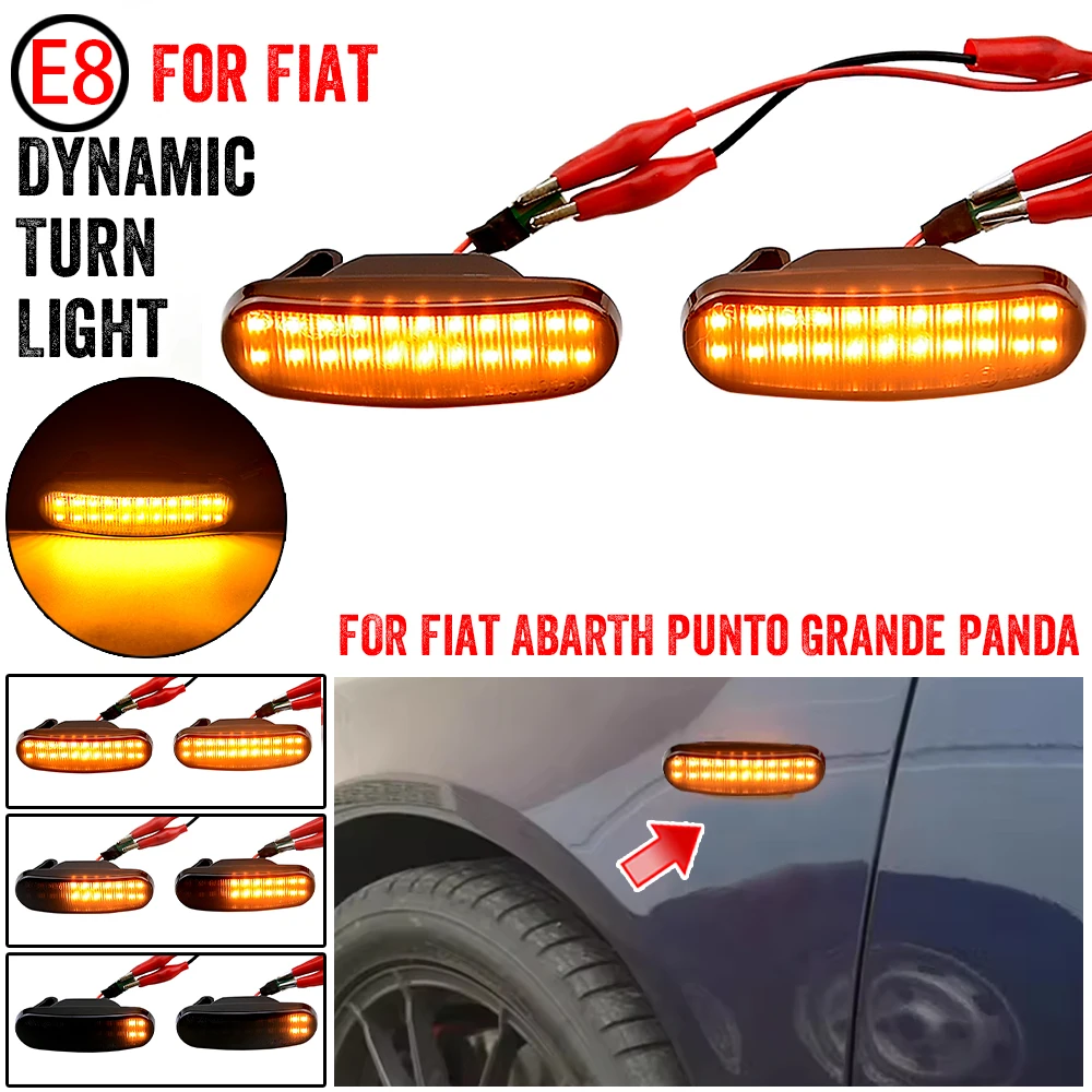 Dynamic Car LED Side Marker Light Turn Signal Lamp For Fiat Panda Punto Evo Stilo Qubo Peugeot Citroen Lancia Musa(350)