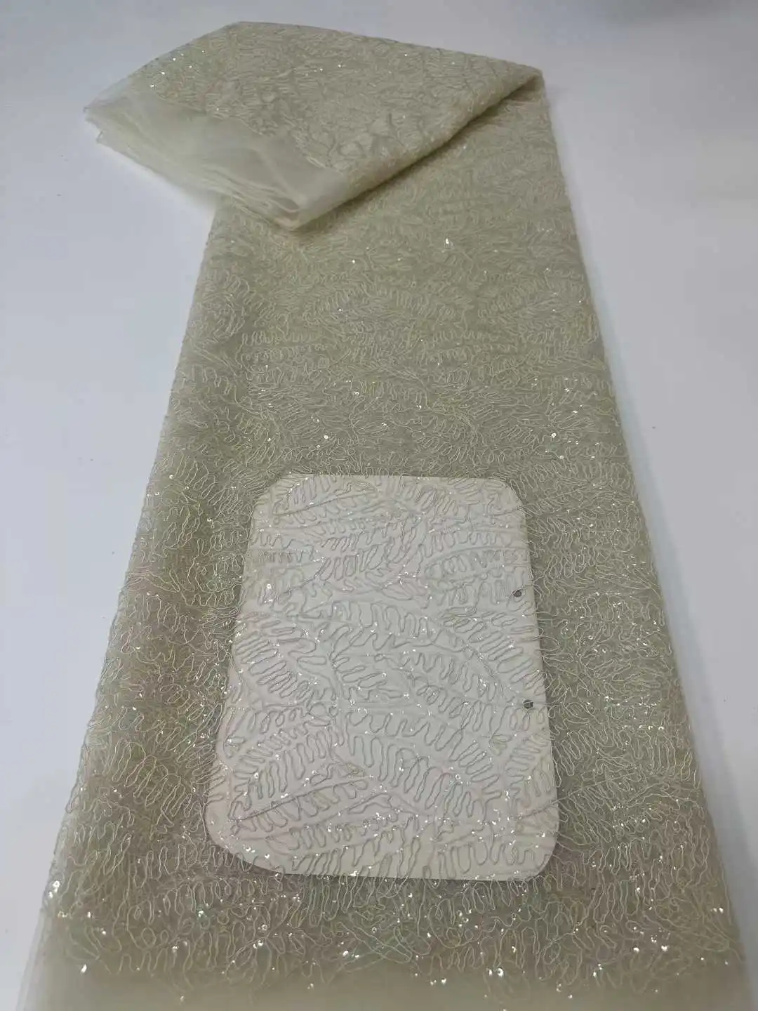 Kain Tulle Lace 2025 dengan Manik-manik Payet, Laris Manis, Baru, Afrika Nigeria Prancis untuk Gaun Pesta Pernikahan Mewah, Jahitan Pengantin