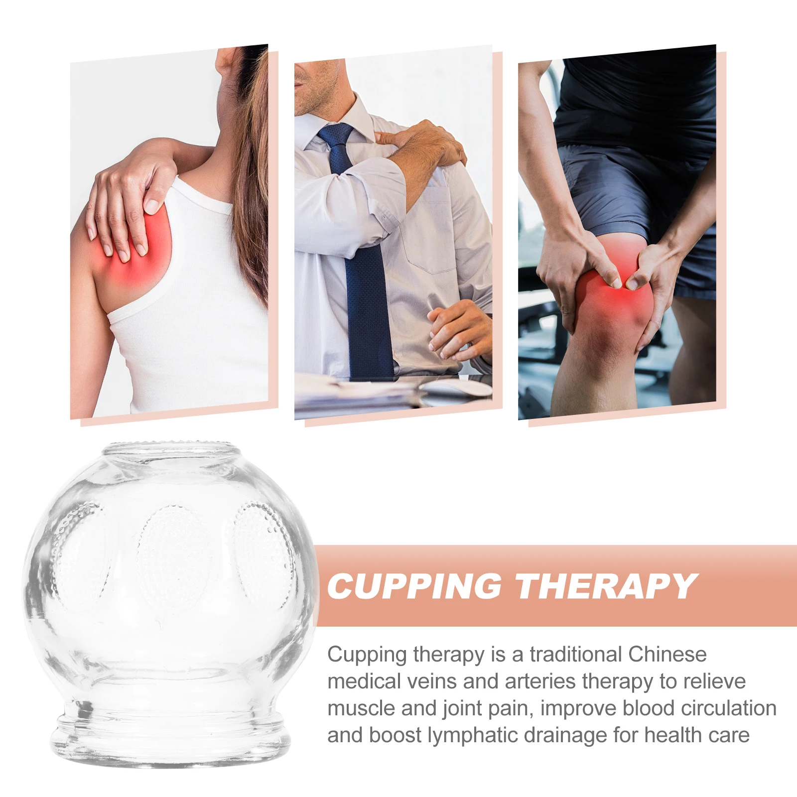 

7Pcs Cupping Glass Therapy Supply Unique Appearance Design Safe Secure for Many Body Parts Glass Cupping Body Care Tool