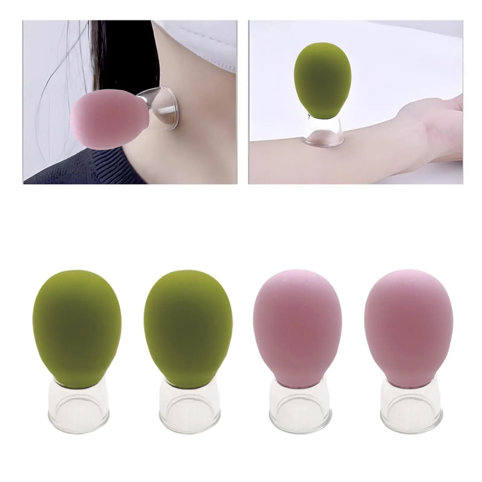 4x Massage Cupping Cups Vacuum Suction Personal Massaging Facial Cupping Set