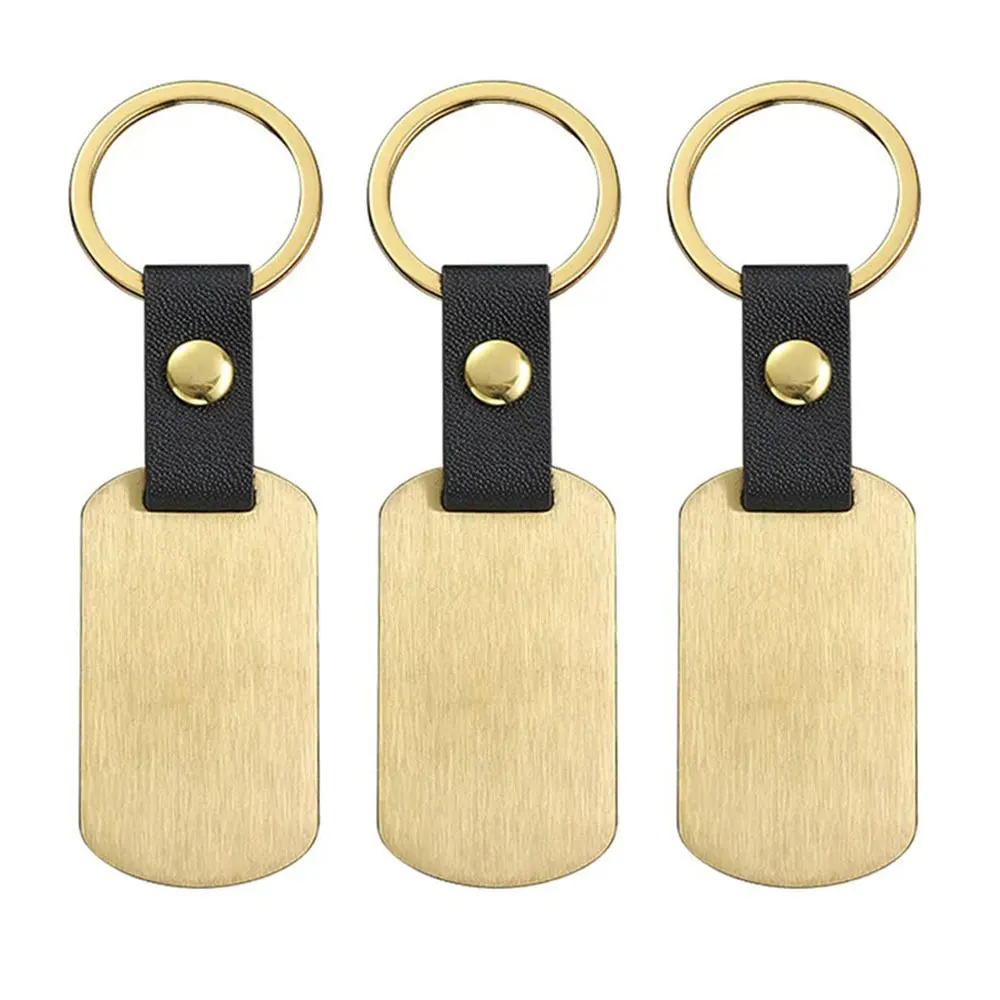 Wholesale 10pcs Stainless Steel Dog tag Keychain Blank To Record Metal Military Tag Key Chain Key Ring Matte Surface