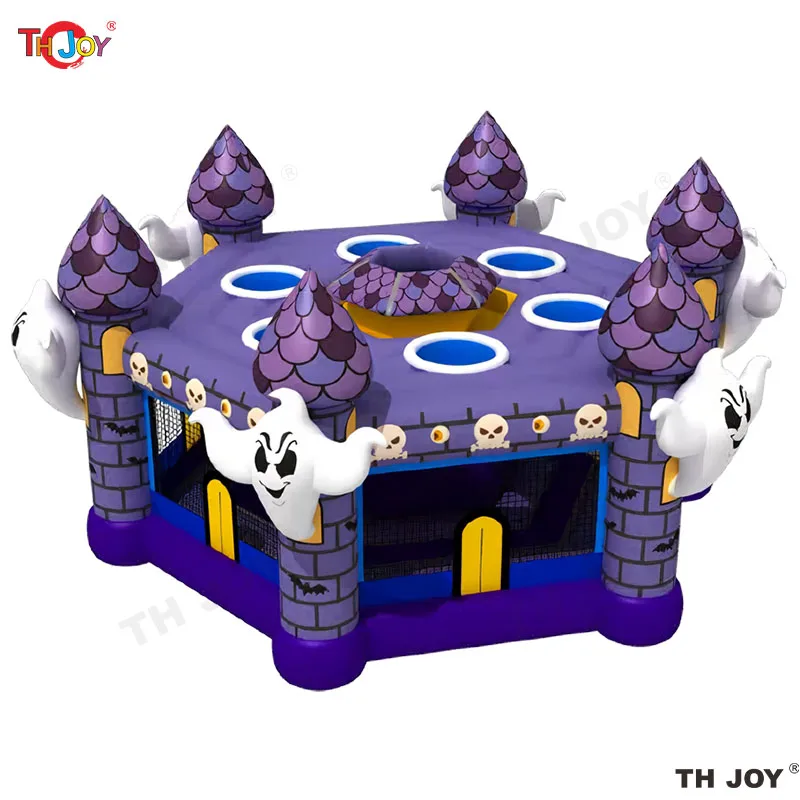

Halloween Inflatable Whack a Mole Game Outdoor Inflatable Interactive Pole A Mole Game For Party