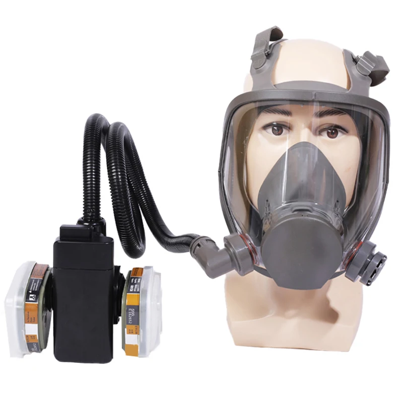 Elektrische Zusatzluftversorgung 6800, Vollgesichts-Gas-Atemschutzmaske, wiederaufladbare Powerbank zum Sprühen, Malen, Polieren, Arbeitssicherheit – Detail 2