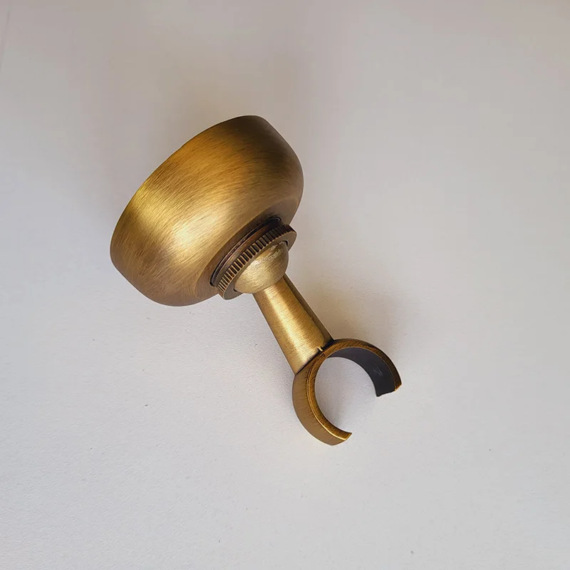 Solid Brass Made Antique Brass Wall Mounted Hand Shower Holder Hook Pedestal Bracket In Wall Shower Accessories Bathroom Fitting
