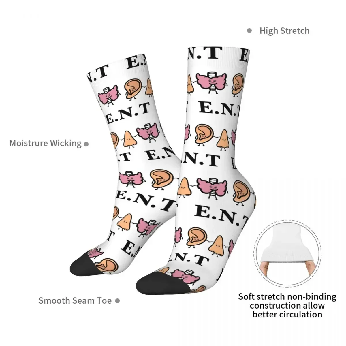 Ent Doctor Socks Harajuku Super Soft Stockings All Season Long Socks Accessories for Man's Woman's Gifts