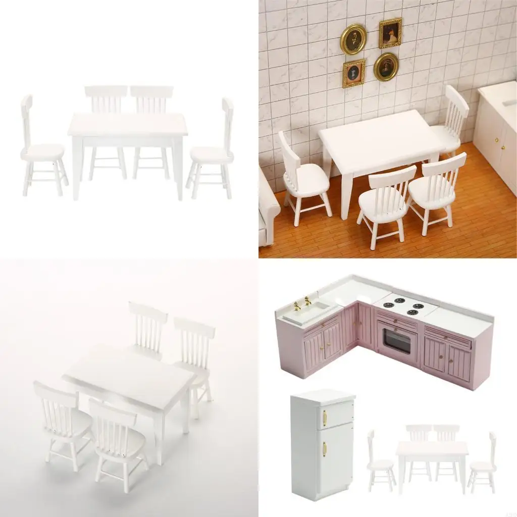 

J2HD Realistic 1/12 Scale Wooden Miniature Kitchen Countertop Sink For Pretend Play Configuration