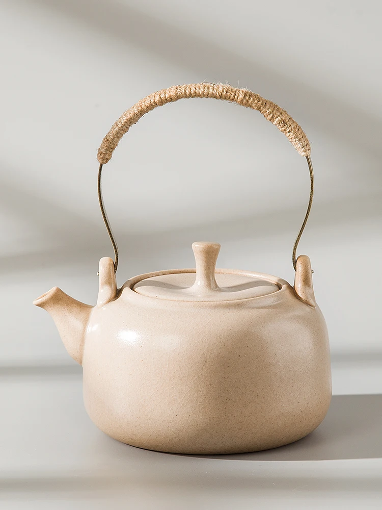 

Чайник большой емкости для плиты, керамический, в винтажном стиле, ручной работы, с ручкой, для домашнего использования