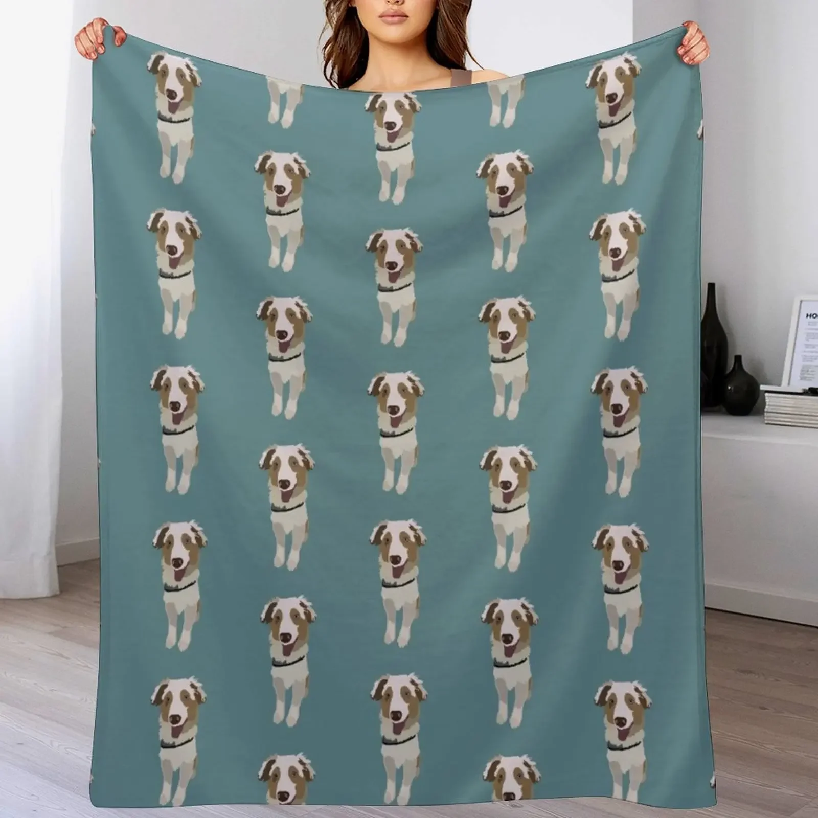 

Australian Shepherd Aussie Puppy Throw Blanket Furrys Custom christmas decoration Luxury Designer Blankets