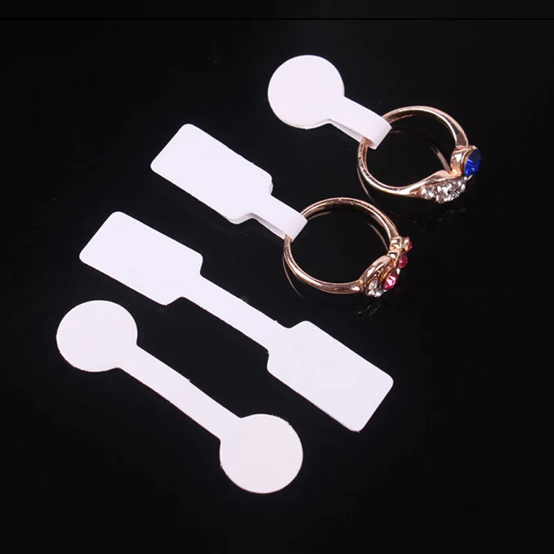 100Pcs Blank Paper Jewelry Tags Stickers Jewelry Display Cards Self-Sticker Label Packaging Ring Bracelet Price Tag Finding