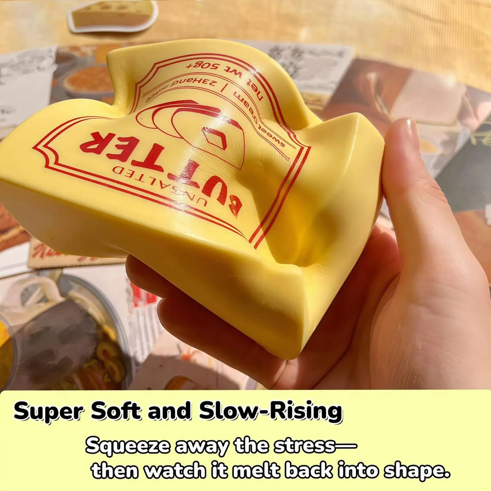 スクイーズおもちゃ、バターブロック型、ソフトでストレス解消、ゆっくりと戻る、感覚玩具、不安、ADHD、自閉症の子供へのギフト