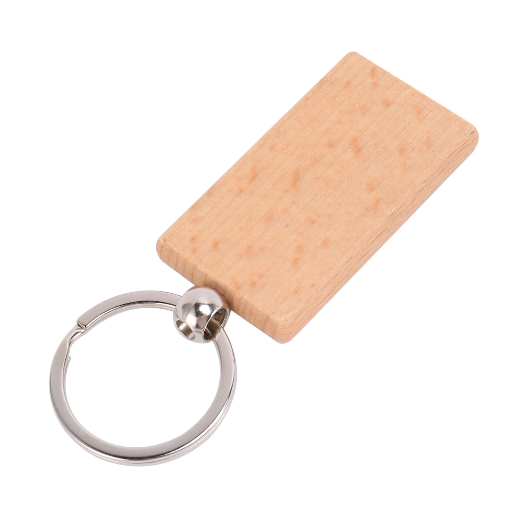 240Pcs Blank Rectangle Wooden Key Chain DIY Wood Keychains Key Tags Can Engrave DIY Gifts