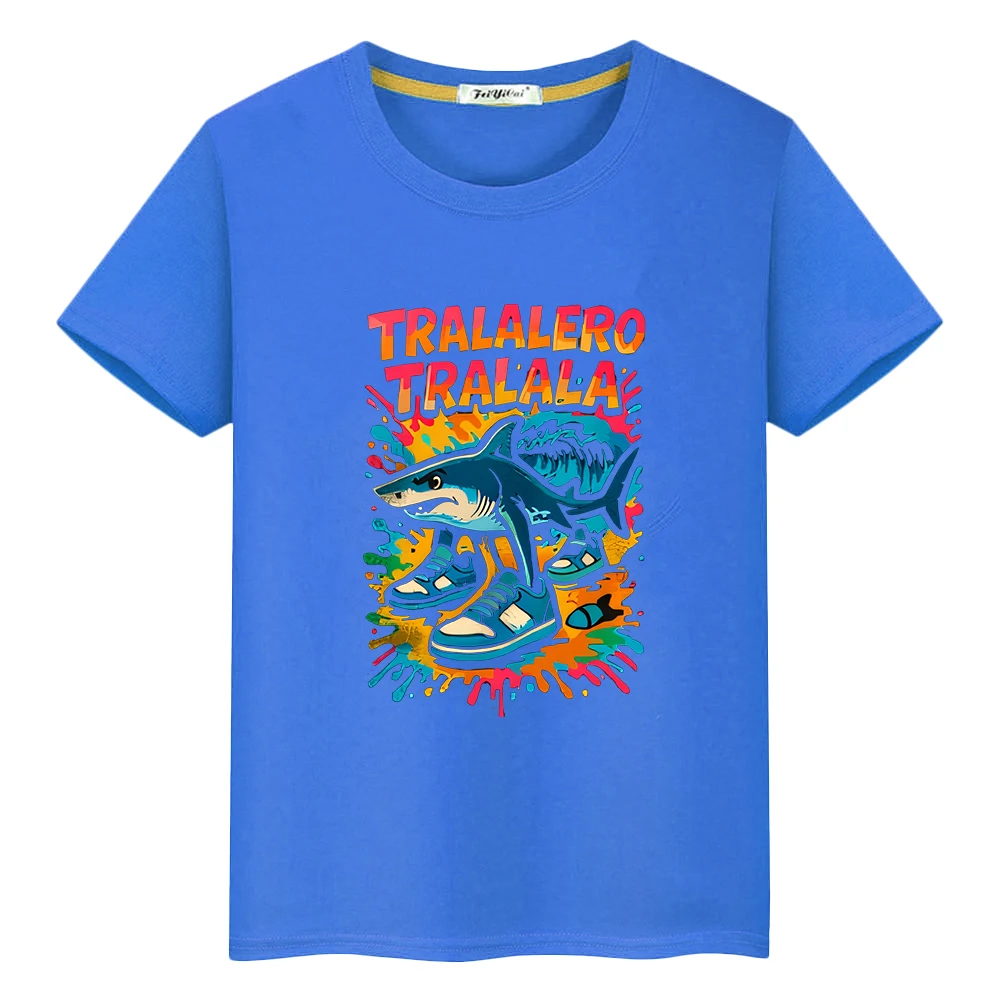 

Italian Brainrot print t shirt for kids boy 10years cartoon Tops Anime Short 100%Cotton Tees kids clothes girls y2k one piece