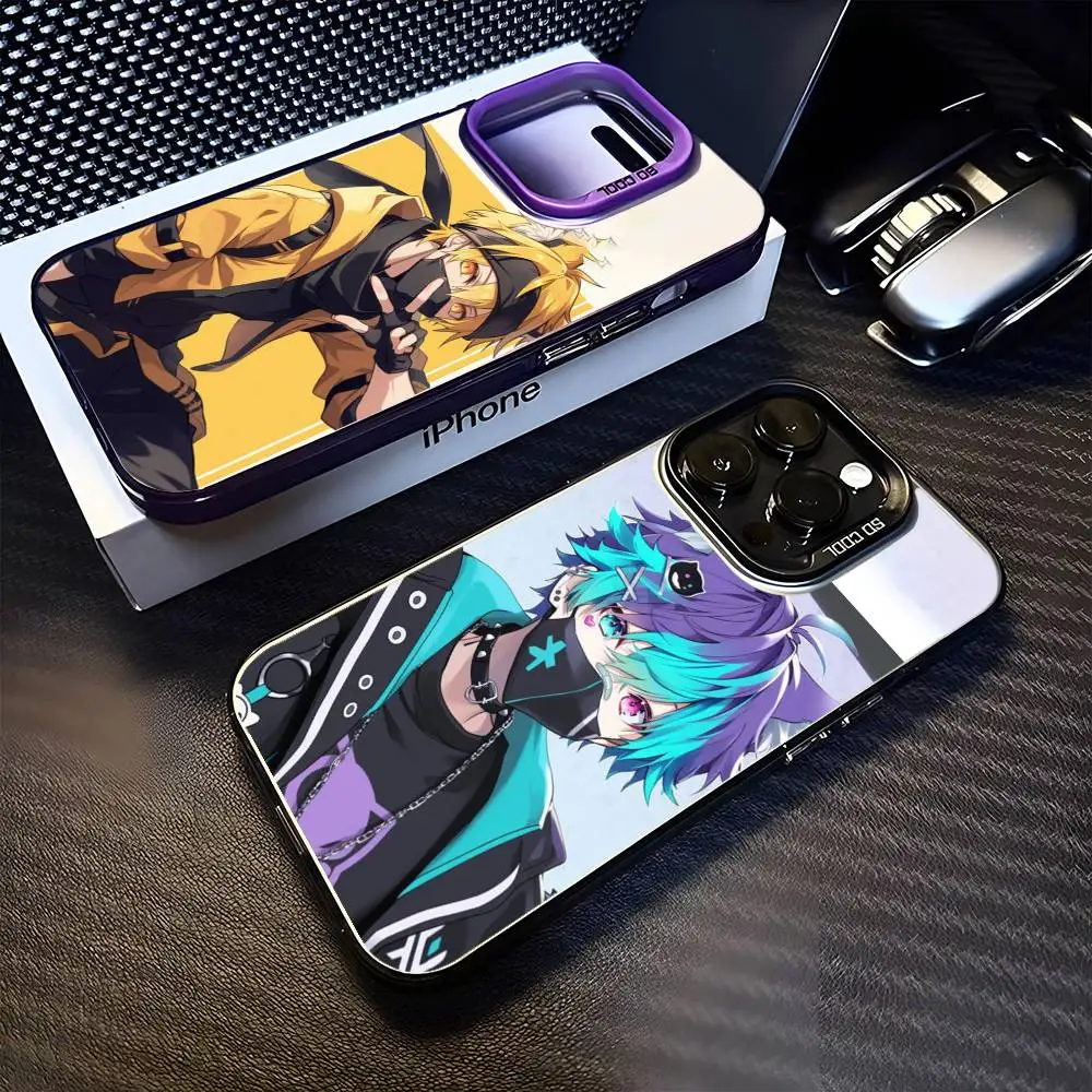

Japanese Cat Boy Phone Case For iPhone 16,15,14,13,12,11,Mini,Pro,MAX Purple Matte Shockproof Cover