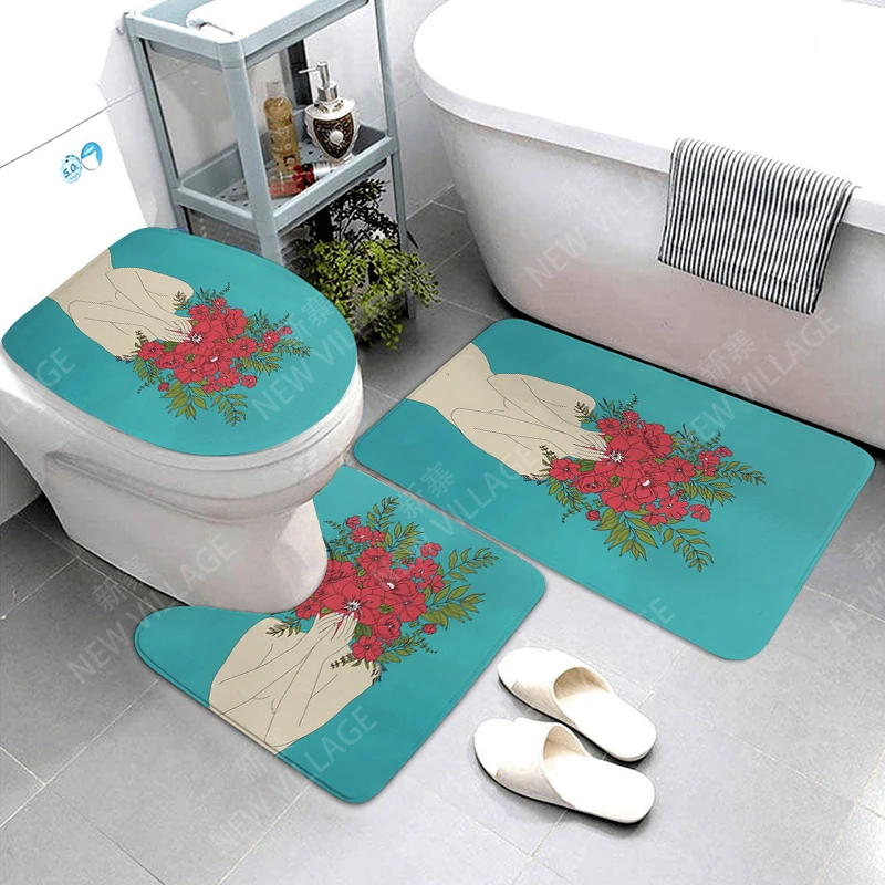 Anti-slip Bath Mat Bathroom Small Rug Shower Mat Decorative Absorbent Foot Mat Entrance Bathtub toilet rug Morandi Nordic Modern