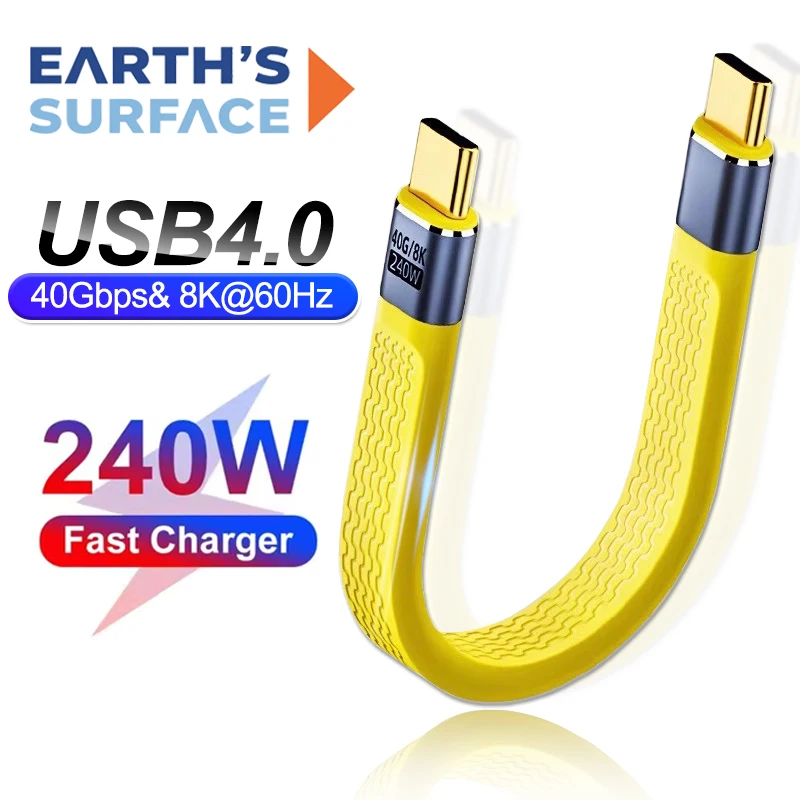 240W USB 4.0 Gen3 40Gbps FPC Cable PD3.1 Type C Fast Charging Cable USB C to Type C Data Cord For iPhone 16 15 Pro Max Xiaomi 14