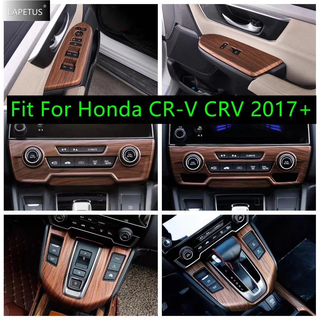 

Wood Air Conditioning Panel / Window Glass Lift / Gear Shift Box Cover Trim For Honda CR-V CRV 2017 - 2022 Interior Accessories