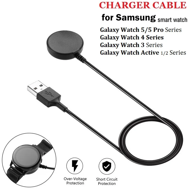 Charger Cable for Samsung Galaxy Watch 6/6 Classic/5/5Pro/4 Acitve 2 44mm 40mm Smart Watch USB Magnetic Charging Dock Cord