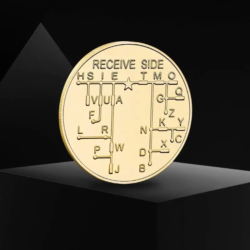 1Pc Morse-code Learning Tools For Novice Radio Enthusiasts And History Buffs Morse-code Training Coin Commemorative Badge