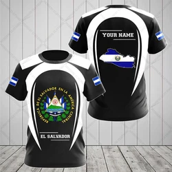 El Salvador Emblem Customize Unisex Esports T-shirts Summer Oversized Tees Cool Short Sleeve Tops Boys and Girls Sportswear