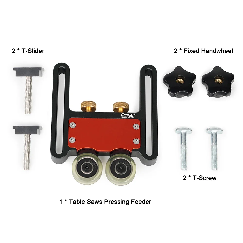 Table Saw Feather Loc Board Roller Wheel Adjustable Stock Guide Cutting Fixed Locator Wheel for Circular, Band Saw Router Planer