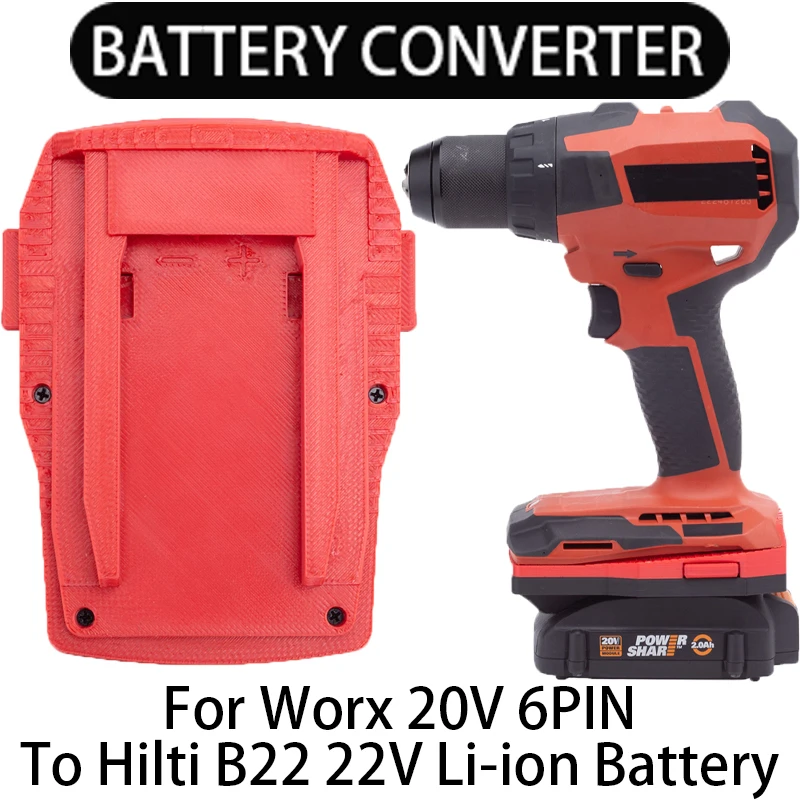 Battery Converter for Hilti 22V B22 Li-Ion Tool To for Dexter For Worx 20V 6PIN Li-Ion Battery Adapter Power Tool Accessories