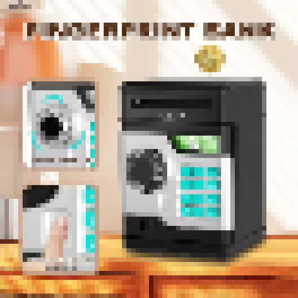 Fingerprint Lock ATM Money Box, Auto Deposit & Withdrawal Creative Savings Bank, Electronic Piggy Bank for Kids & Adults