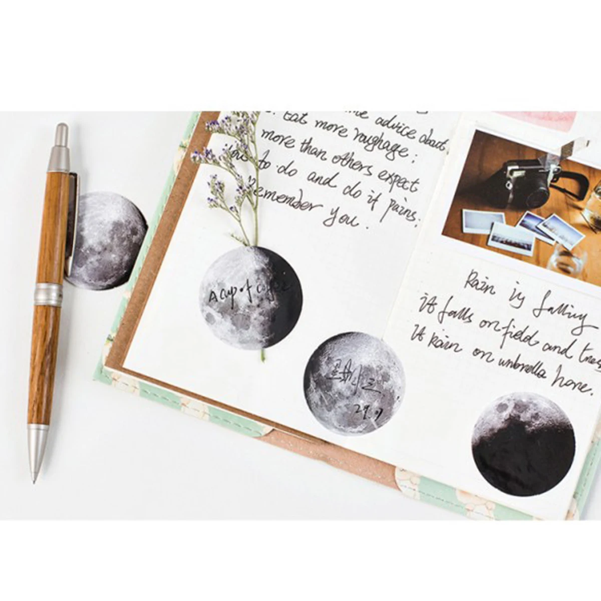 

5 Packs DIY Hand Stickers Stationery Premium Kraft Easy Storage Moon Plants Label Papers Scrapbooking Gift Box Thank You Card
