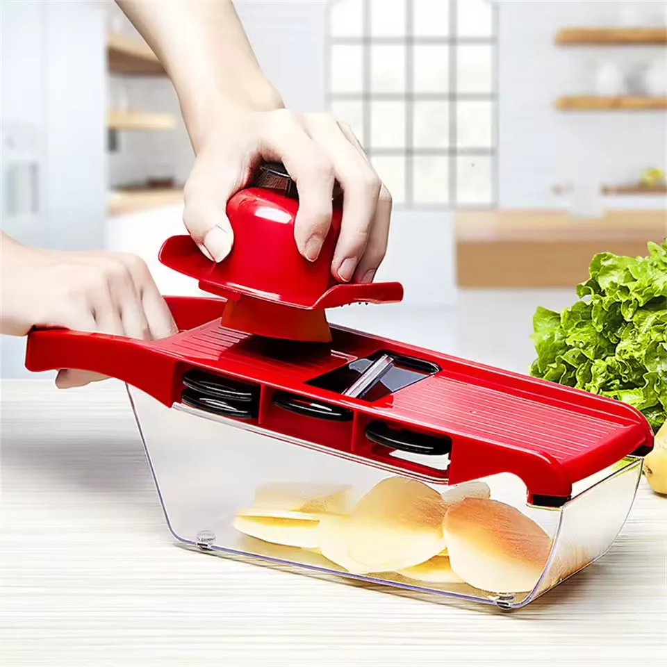 Cortador de verduras, triturador con cuchilla de acero inoxidable, cortador de patatas y zanahorias, triturador de jengibre, pelador, herramienta de cocina fácil de usar