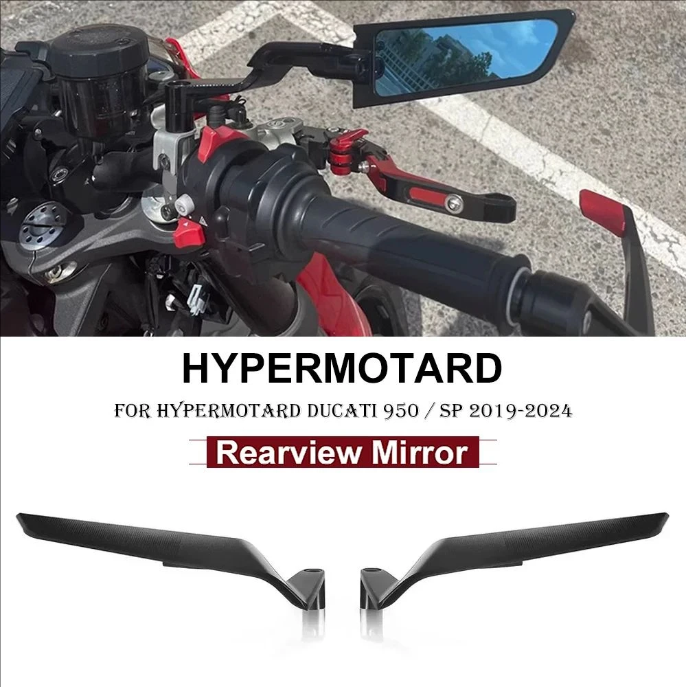 

For Ducati Hypermotard 950 SP HYPERMOTARD 950 2019-2024 Motorcycle Adjustable Rearview Mirror Stealth Sport Winglet Mirrors Kit